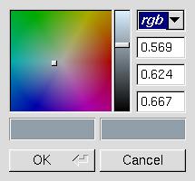 The fl_color_chooser dialog.