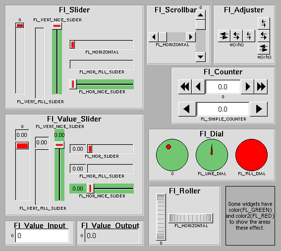 Fl_Valuator widgets.